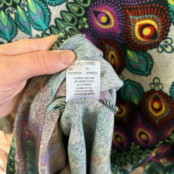 Luna Claire Small Sweater Dress Printed Peacock Colorful Mandala Boho Longsleeve - Picture 12 of 12